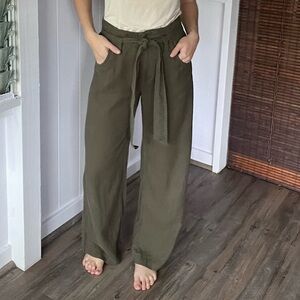 Linen Gap Wide-Leg Pants